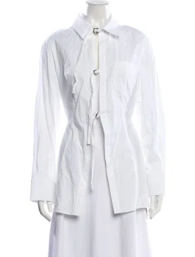 Pre-owned Jacquemus Long Sleeve Blouse In White