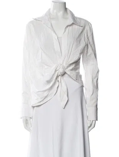 Pre-owned Jacquemus Long Sleeve Blouse In White