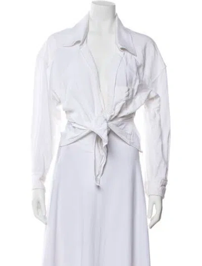 Pre-owned Jacquemus Long Sleeve Blouse In White