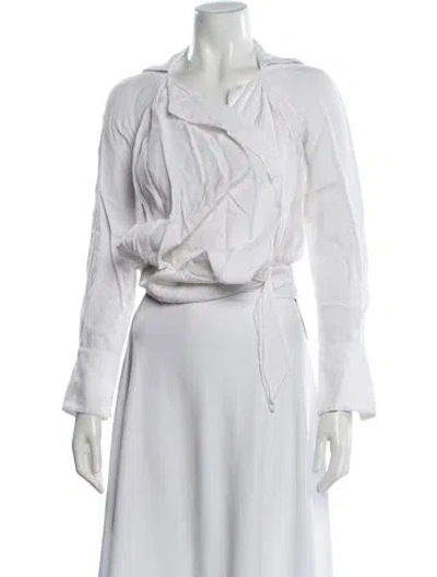 Pre-owned Jacquemus Long Sleeve Blouse In White