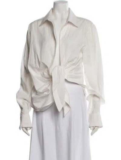 Pre-owned Jacquemus Long Sleeve Blouse In White
