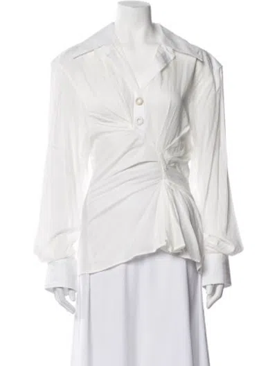 Pre-owned Jacquemus Long Sleeve Blouse In White