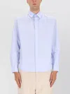 Jacquemus Long Sleeve Button-down Shirt With Curved Hem In Blue