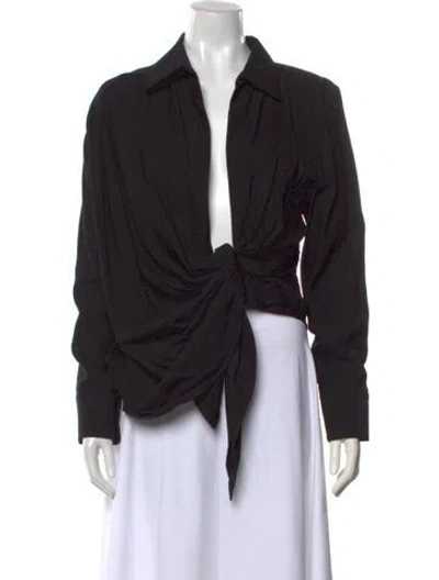 Pre-owned Jacquemus Long Sleeve Button-up Top In Black