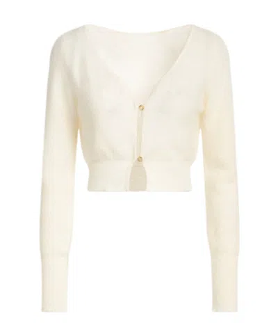 Jacquemus Long Sleeve Cardigan In Off White