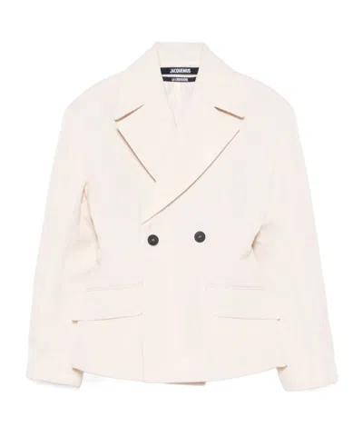 Jacquemus Long Sleeve Casual Jacket In Nude