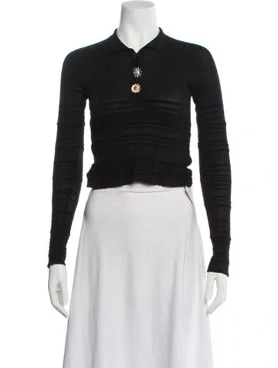 Pre-owned Jacquemus Long Sleeve Crop Top In Black
