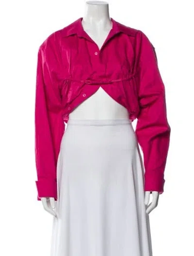 Pre-owned Jacquemus Long Sleeve Crop Top W/ Tags In Pink