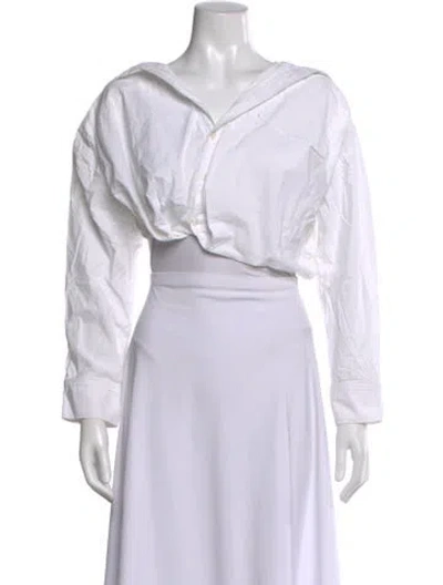 Pre-owned Jacquemus Long Sleeve Crop Top In White