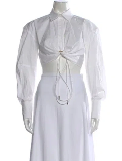 Pre-owned Jacquemus Long Sleeve Crop Top In White