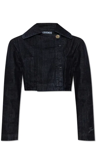 Jacquemus Lapel Long Sleeve Casual Jacket In Navy
