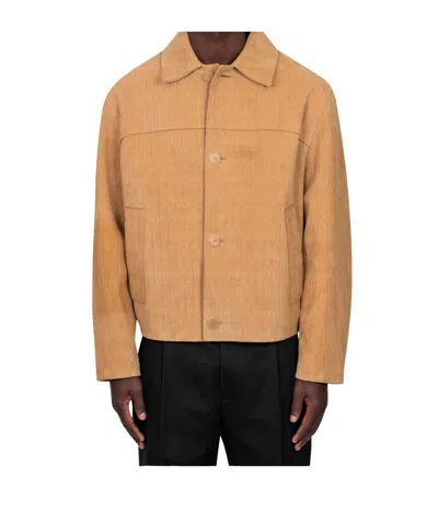 Jacquemus Basketry Herringbone Jacket In Brown
