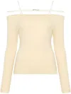 Jacquemus Long Sleeve Lingerie Sierra T-shirt In Nude & Neutrals