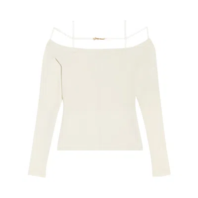 Pre-owned Jacquemus Long-sleeve Lingerie T-shirt 'beige' | Cream | Women's Size M