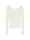 Jacquemus Long Sleeve Scalloped Top In White