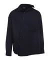 Jacquemus Long Sleeve Checkered Shirt Chest Pocket In Blue