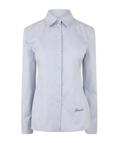 Jacquemus Long Sleeve Shirt In Light Gray