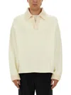 Jacquemus Ribbed Collar Long Sleeves Sweater In Neutral