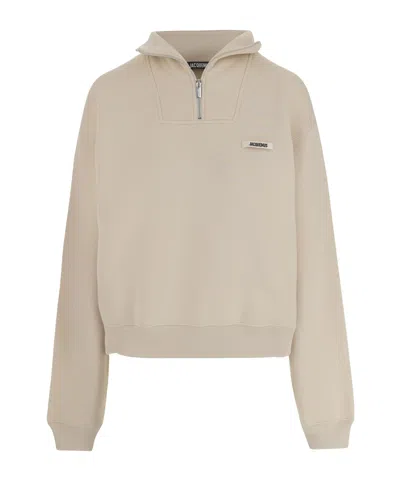 Jacquemus Long Sleeve Sweatshirt In Neutral