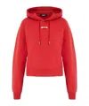 Jacquemus Cropped Hooded Drawstring Top In Red