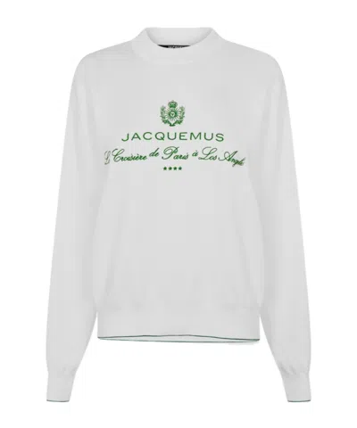Jacquemus Long Sleeve Sweatshirt In White