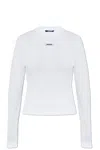 Jacquemus The Gros Grain Long-sleeved T-shirt In Gray