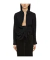Jacquemus Bahia Twisted Long-sleeved Shirt In Black