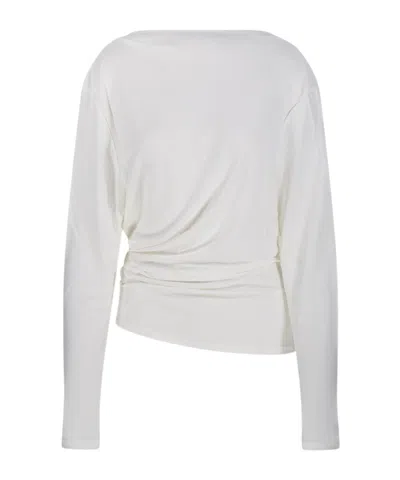 Jacquemus Long-sleeved Backless Top In White