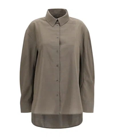 Jacquemus Long Sleeved Buttoned Shirt In Brown