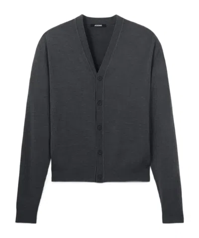 Jacquemus Long-sleeved Cardigan In Gray