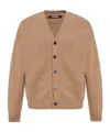 Jacquemus Logo Alpaca Cardigan Unique Pattern In Nude