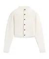 Jacquemus Womens Off-white The Scala Croc-embossed Woven-stretch Cardigan In White