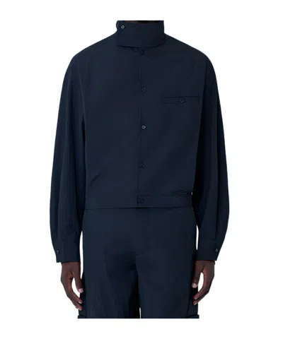 Jacquemus Long-sleeved Casual Jacket In Blue