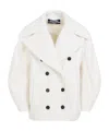 Jacquemus Ovalo Double-breasted Short Coat In White