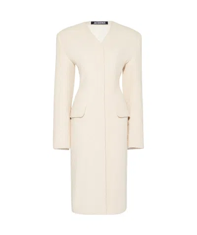 Jacquemus Long-sleeved Coat In White