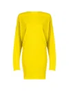 Jacquemus Flowing Viscose Jersey Dress With Embroidered Detailing In Yellow