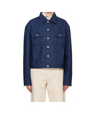 Jacquemus La Veste De-nimes Jacket In Denim Dark Blue