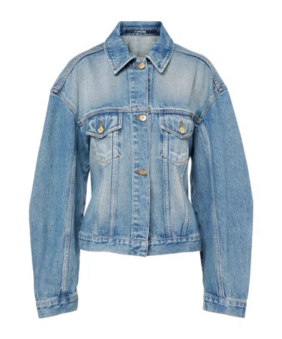 Jacquemus Long-sleeved Denim Jacket In Black