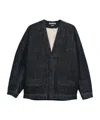 Jacquemus Denim Contrast-stitching Jacket In Blue