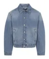 Jacquemus Denim Mirada Jacket Collared Front Pockets In Blue