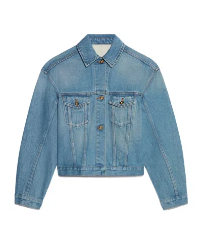 Jacquemus Long-sleeved Denim Jacket In Blue