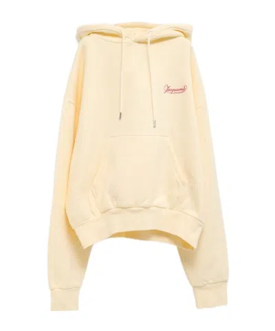 Jacquemus Long-sleeved Hooded Hoodie In Nude
