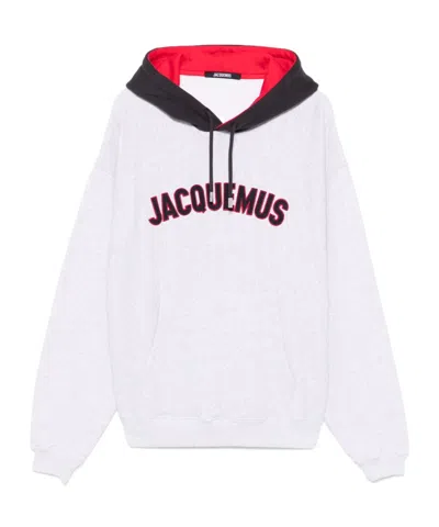 Jacquemus The Baseball Embroidered Hooded Sweatshirt In White