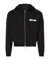 Jacquemus The Gros Grain Zip-up Hooded Sweatshirt In Black