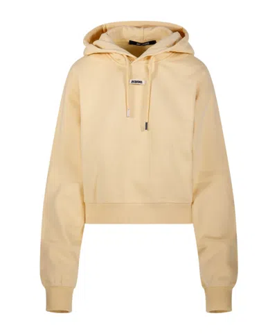 Jacquemus Long-sleeved Hoodie In Yellow