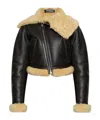 Jacquemus Lamb Shearling Aviator Jacket In Black