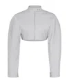 Jacquemus La Veste Cabrio Cotton Blend Crop Jacket In White