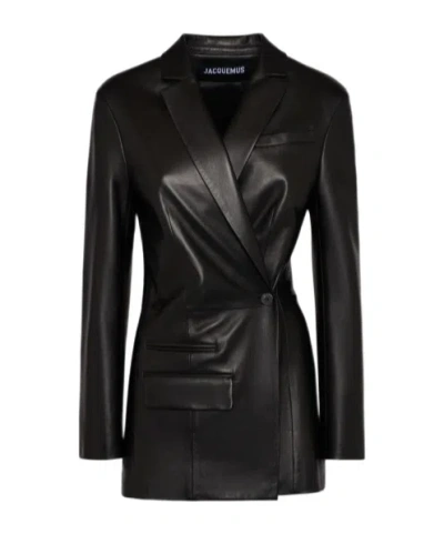Jacquemus Long-sleeved Leather Jacket