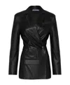Jacquemus Tibau Double-breasted Leather Jacket In Black
