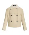 Jacquemus The Mojave Double-breasted Shearling Coat In Nude